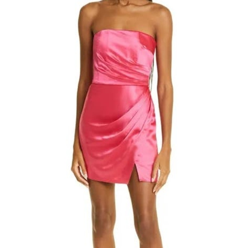 Sau Lee Dress Pria Strapless Minidress Pink Size 10